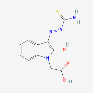 molecular formula C11H10N4O3S B10927503 [(3Z)-3-(2-carbamothioylhydrazinylidene)-2-oxo-2,3-dihydro-1H-indol-1-yl]acetic acid 