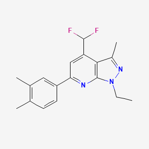 molecular formula C18H19F2N3 B10927525 4-(difluoromethyl)-6-(3,4-dimethylphenyl)-1-ethyl-3-methyl-1H-pyrazolo[3,4-b]pyridine 