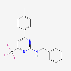 molecular formula C19H16F3N3 B10927560 N-benzyl-4-(4-methylphenyl)-6-(trifluoromethyl)pyrimidin-2-amine 