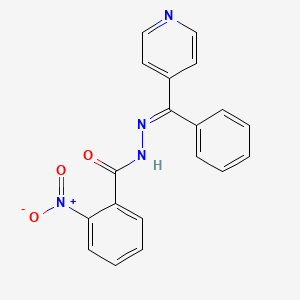 molecular formula C19H14N4O3 B10927570 Benzhydrazide, 2-nitro-N2-(phenyl)(4-pyridyl)methylene- 