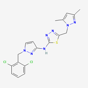 N-[1-(2,6-dichlorobenzyl)-1H-pyrazol-3-yl]-5-[(3,5-dimethyl-1H-pyrazol-1-yl)methyl]-1,3,4-thiadiazol-2-amine