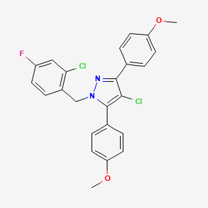 4-chloro-1-(2-chloro-4-fluorobenzyl)-3,5-bis(4-methoxyphenyl)-1H-pyrazole