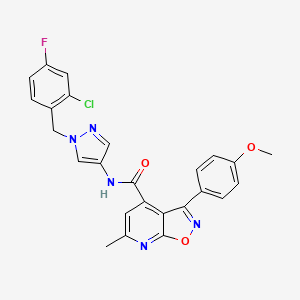 molecular formula C25H19ClFN5O3 B10927610 N-[1-(2-chloro-4-fluorobenzyl)-1H-pyrazol-4-yl]-3-(4-methoxyphenyl)-6-methyl[1,2]oxazolo[5,4-b]pyridine-4-carboxamide 