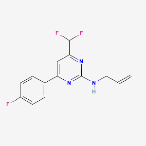 molecular formula C14H12F3N3 B10927618 4-(difluoromethyl)-6-(4-fluorophenyl)-N-(prop-2-en-1-yl)pyrimidin-2-amine 