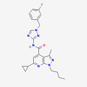 1-butyl-6-cyclopropyl-N-[1-(3-fluorobenzyl)-1H-1,2,4-triazol-3-yl]-3-methyl-1H-pyrazolo[3,4-b]pyridine-4-carboxamide