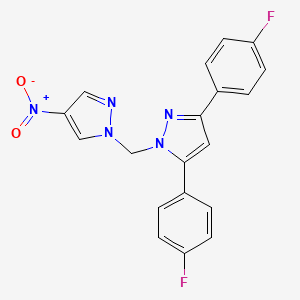 3,5-bis(4-fluorophenyl)-1-[(4-nitro-1H-pyrazol-1-yl)methyl]-1H-pyrazole