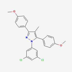 molecular formula C24H20Cl2N2O2 B10927708 1-(3,5-dichlorophenyl)-3,5-bis(4-methoxyphenyl)-4-methyl-1H-pyrazole 