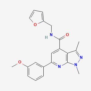 molecular formula C21H20N4O3 B10927727 N-(furan-2-ylmethyl)-6-(3-methoxyphenyl)-1,3-dimethyl-1H-pyrazolo[3,4-b]pyridine-4-carboxamide 