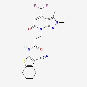 N-(3-cyano-4,5,6,7-tetrahydro-1-benzothiophen-2-yl)-3-[4-(difluoromethyl)-2,3-dimethyl-6-oxo-2,6-dihydro-7H-pyrazolo[3,4-b]pyridin-7-yl]propanamide