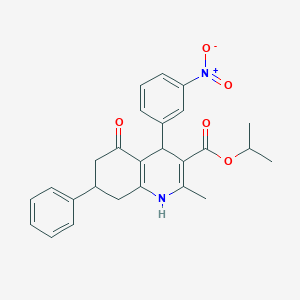 molecular formula C26H26N2O5 B10927747 Propan-2-yl 2-methyl-4-(3-nitrophenyl)-5-oxo-7-phenyl-1,4,5,6,7,8-hexahydroquinoline-3-carboxylate 