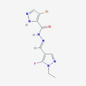 4-Bromo-N'-((1-ethyl-5-fluoro-1H-pyrazol-4-yl)methylene)-1H-pyrazole-3-carbohydrazide