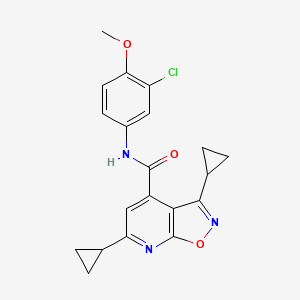 molecular formula C20H18ClN3O3 B10927752 N-(3-chloro-4-methoxyphenyl)-3,6-dicyclopropyl[1,2]oxazolo[5,4-b]pyridine-4-carboxamide 