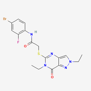 N-(4-bromo-2-fluorophenyl)-2-[(2,6-diethyl-7-oxo-6,7-dihydro-2H-pyrazolo[4,3-d]pyrimidin-5-yl)sulfanyl]acetamide