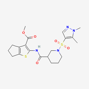 methyl 2-[({1-[(1,5-dimethyl-1H-pyrazol-4-yl)sulfonyl]piperidin-3-yl}carbonyl)amino]-5,6-dihydro-4H-cyclopenta[b]thiophene-3-carboxylate