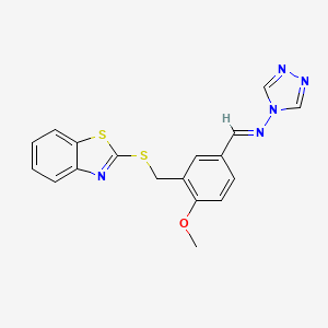 N-[(E)-{3-[(1,3-benzothiazol-2-ylsulfanyl)methyl]-4-methoxyphenyl}methylidene]-4H-1,2,4-triazol-4-amine