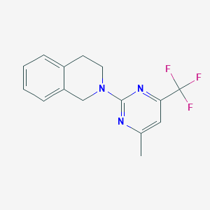 molecular formula C15H14F3N3 B10927778 2-[4-Methyl-6-(trifluoromethyl)pyrimidin-2-yl]-1,2,3,4-tetrahydroisoquinoline 