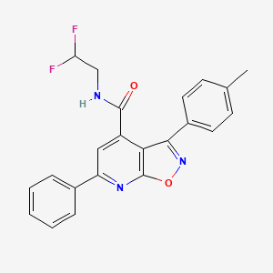 molecular formula C22H17F2N3O2 B10927785 N-(2,2-difluoroethyl)-3-(4-methylphenyl)-6-phenyl[1,2]oxazolo[5,4-b]pyridine-4-carboxamide 