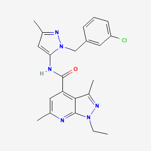 N-[1-(3-chlorobenzyl)-3-methyl-1H-pyrazol-5-yl]-1-ethyl-3,6-dimethyl-1H-pyrazolo[3,4-b]pyridine-4-carboxamide