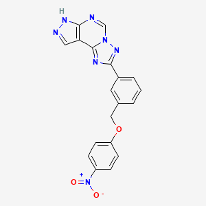 molecular formula C19H13N7O3 B10927810 2-{3-[(4-nitrophenoxy)methyl]phenyl}-7H-pyrazolo[4,3-e][1,2,4]triazolo[1,5-c]pyrimidine 