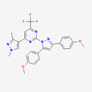 2-[3,5-bis(4-methoxyphenyl)-1H-pyrazol-1-yl]-4-(1,3-dimethyl-1H-pyrazol-4-yl)-6-(trifluoromethyl)pyrimidine