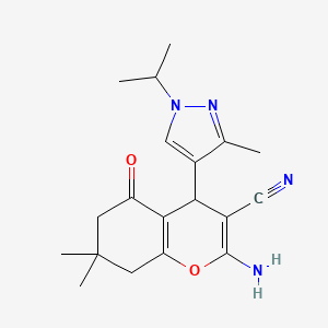 2-Amino-4-(1-isopropyl-3-methyl-1H-pyrazol-4-yl)-7,7-dimethyl-5-oxo-5,6,7,8-tetrahydro-4H-chromene-3-carbonitrile