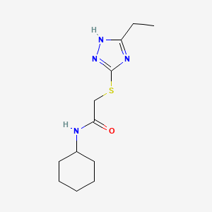 molecular formula C12H20N4OS B10927870 N-cyclohexyl-2-[(5-ethyl-4H-1,2,4-triazol-3-yl)sulfanyl]acetamide 