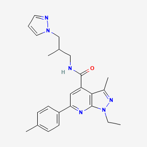 1-ethyl-3-methyl-6-(4-methylphenyl)-N-[2-methyl-3-(1H-pyrazol-1-yl)propyl]-1H-pyrazolo[3,4-b]pyridine-4-carboxamide