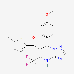 [7-(4-Methoxyphenyl)-5-(trifluoromethyl)-4,7-dihydro[1,2,4]triazolo[1,5-a]pyrimidin-6-yl](5-methylthiophen-2-yl)methanone