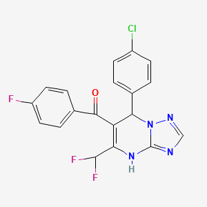 molecular formula C19H12ClF3N4O B10927884 [7-(4-Chlorophenyl)-5-(difluoromethyl)-4,7-dihydro[1,2,4]triazolo[1,5-a]pyrimidin-6-yl](4-fluorophenyl)methanone 