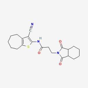 N-(3-cyano-5,6,7,8-tetrahydro-4H-cyclohepta[b]thiophen-2-yl)-3-(1,3-dioxooctahydro-2H-isoindol-2-yl)propanamide