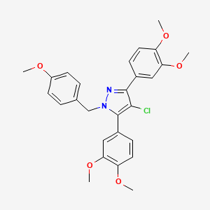 4-chloro-3,5-bis(3,4-dimethoxyphenyl)-1-(4-methoxybenzyl)-1H-pyrazole