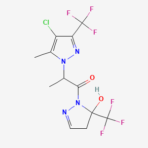 2-[4-chloro-5-methyl-3-(trifluoromethyl)-1H-pyrazol-1-yl]-1-[5-hydroxy-5-(trifluoromethyl)-4,5-dihydro-1H-pyrazol-1-yl]propan-1-one