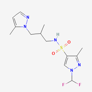 molecular formula C13H19F2N5O2S B10927916 1-(difluoromethyl)-3-methyl-N-[2-methyl-3-(5-methyl-1H-pyrazol-1-yl)propyl]-1H-pyrazole-4-sulfonamide 