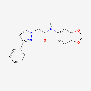 N-(1,3-benzodioxol-5-yl)-2-(3-phenyl-1H-pyrazol-1-yl)acetamide