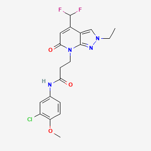 N-(3-chloro-4-methoxyphenyl)-3-[4-(difluoromethyl)-2-ethyl-6-oxo-2,6-dihydro-7H-pyrazolo[3,4-b]pyridin-7-yl]propanamide