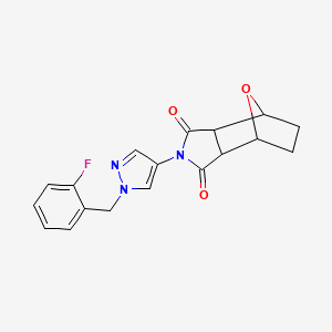 molecular formula C18H16FN3O3 B10927969 2-[1-(2-fluorobenzyl)-1H-pyrazol-4-yl]hexahydro-1H-4,7-epoxyisoindole-1,3(2H)-dione 