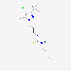 molecular formula C13H20ClF3N4OS B10927989 1-{3-[4-chloro-5-methyl-3-(trifluoromethyl)-1H-pyrazol-1-yl]propyl}-3-(3-methoxypropyl)thiourea 