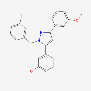 molecular formula C24H21FN2O2 B10928005 1-(3-fluorobenzyl)-3,5-bis(3-methoxyphenyl)-1H-pyrazole 