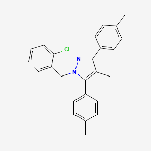 molecular formula C25H23ClN2 B10928018 1-(2-chlorobenzyl)-4-methyl-3,5-bis(4-methylphenyl)-1H-pyrazole 