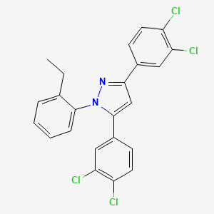 molecular formula C23H16Cl4N2 B10928029 3,5-bis(3,4-dichlorophenyl)-1-(2-ethylphenyl)-1H-pyrazole 