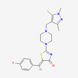 molecular formula C21H24FN5OS B10928031 (5Z)-5-(4-fluorobenzylidene)-2-{4-[(1,3,5-trimethyl-1H-pyrazol-4-yl)methyl]piperazin-1-yl}-1,3-thiazol-4(5H)-one 