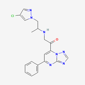 2-{[1-(4-chloro-1H-pyrazol-1-yl)propan-2-yl]amino}-1-(5-phenyl[1,2,4]triazolo[1,5-a]pyrimidin-7-yl)ethanone