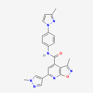 3-methyl-6-(1-methyl-1H-pyrazol-4-yl)-N-[4-(3-methyl-1H-pyrazol-1-yl)phenyl][1,2]oxazolo[5,4-b]pyridine-4-carboxamide