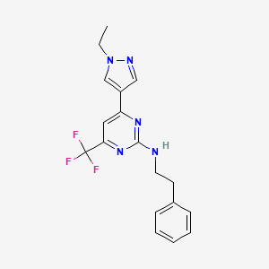 4-(1-ethyl-1H-pyrazol-4-yl)-N-(2-phenylethyl)-6-(trifluoromethyl)pyrimidin-2-amine