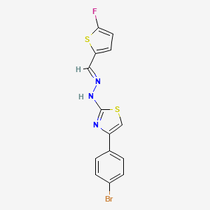 molecular formula C14H9BrFN3S2 B10928085 4-(4-Bromophenyl)-2-(2-((5-fluorothiophen-2-yl)methylene)hydrazinyl)thiazole 