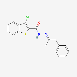 molecular formula C18H15ClN2OS B10928106 3-chloro-N'-[(2E)-1-phenylpropan-2-ylidene]-1-benzothiophene-2-carbohydrazide 