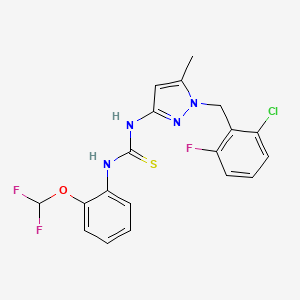 molecular formula C19H16ClF3N4OS B10928127 1-[1-(2-chloro-6-fluorobenzyl)-5-methyl-1H-pyrazol-3-yl]-3-[2-(difluoromethoxy)phenyl]thiourea 