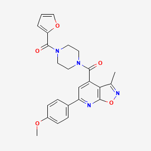 molecular formula C24H22N4O5 B10928137 Furan-2-yl(4-{[6-(4-methoxyphenyl)-3-methyl[1,2]oxazolo[5,4-b]pyridin-4-yl]carbonyl}piperazin-1-yl)methanone 