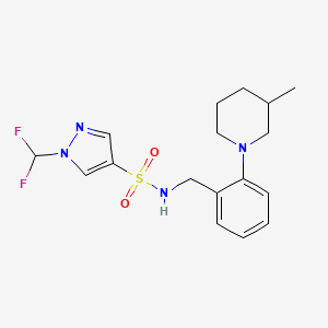 molecular formula C17H22F2N4O2S B10928139 1-(difluoromethyl)-N-[2-(3-methylpiperidin-1-yl)benzyl]-1H-pyrazole-4-sulfonamide 