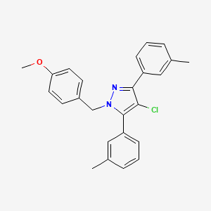 4-chloro-1-(4-methoxybenzyl)-3,5-bis(3-methylphenyl)-1H-pyrazole